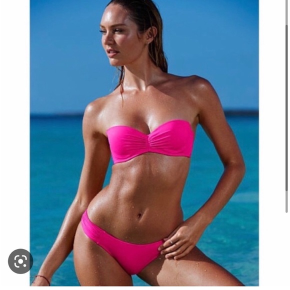 Victoria’s Secret neon pink flirt bandeau 36C bikini top - Picture 5 of 6
